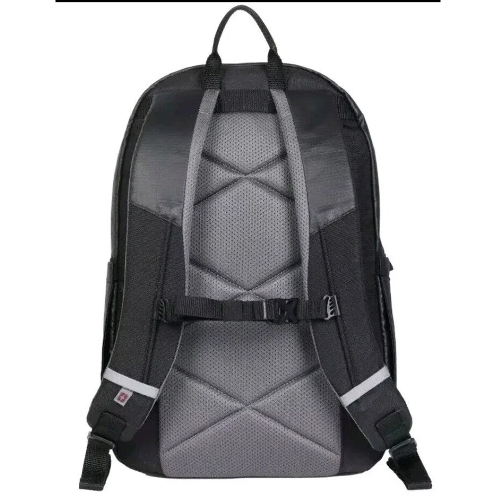 Swiss Tech Bungee Backpack Black Ripstop Laptop Tablet Sleeve 14-Pocket 20 L NEW